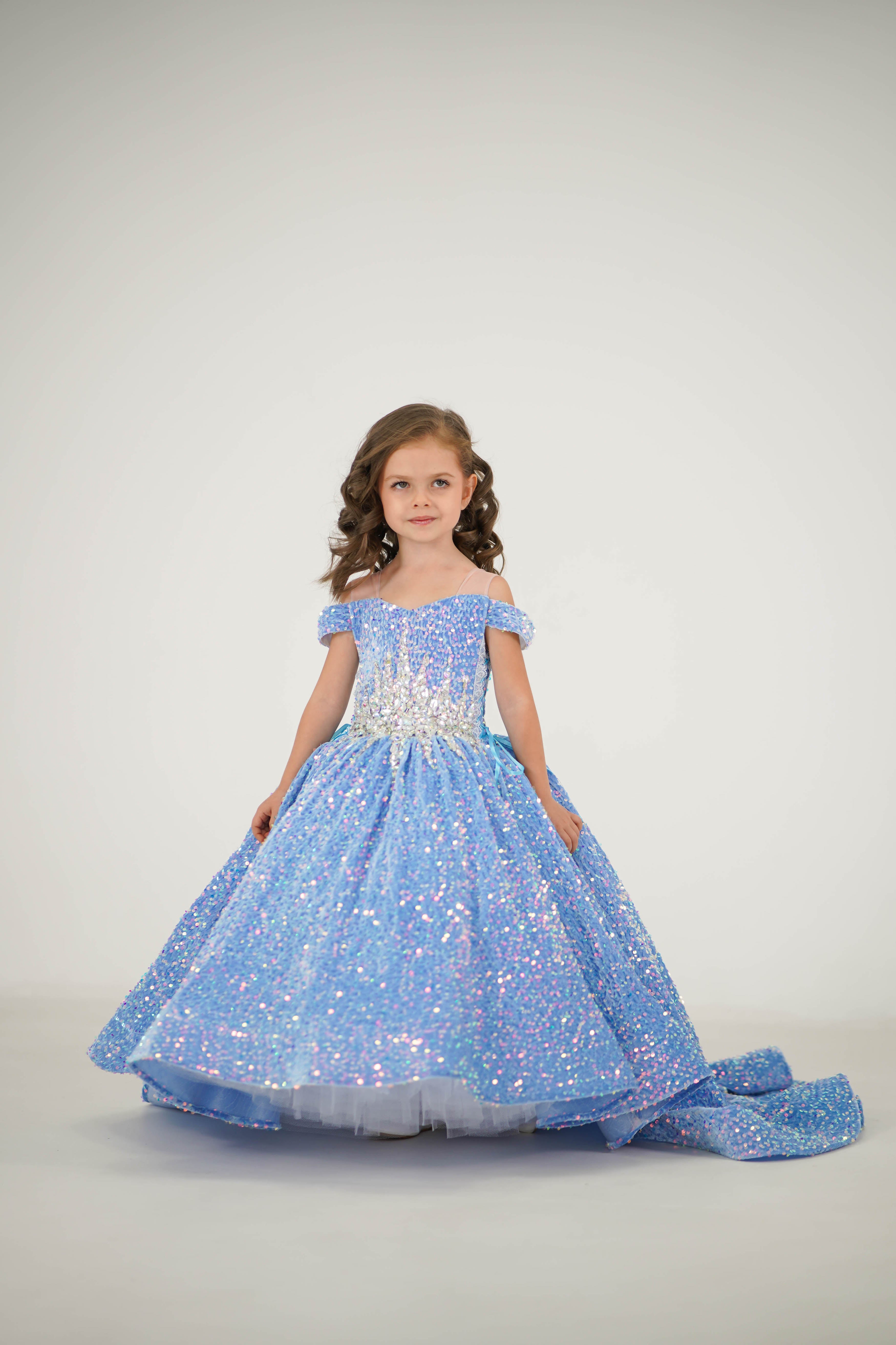 Tiffany Princess 13613 Beaded Bodice Little Girl Pageant Dress -  MadameBridal.com